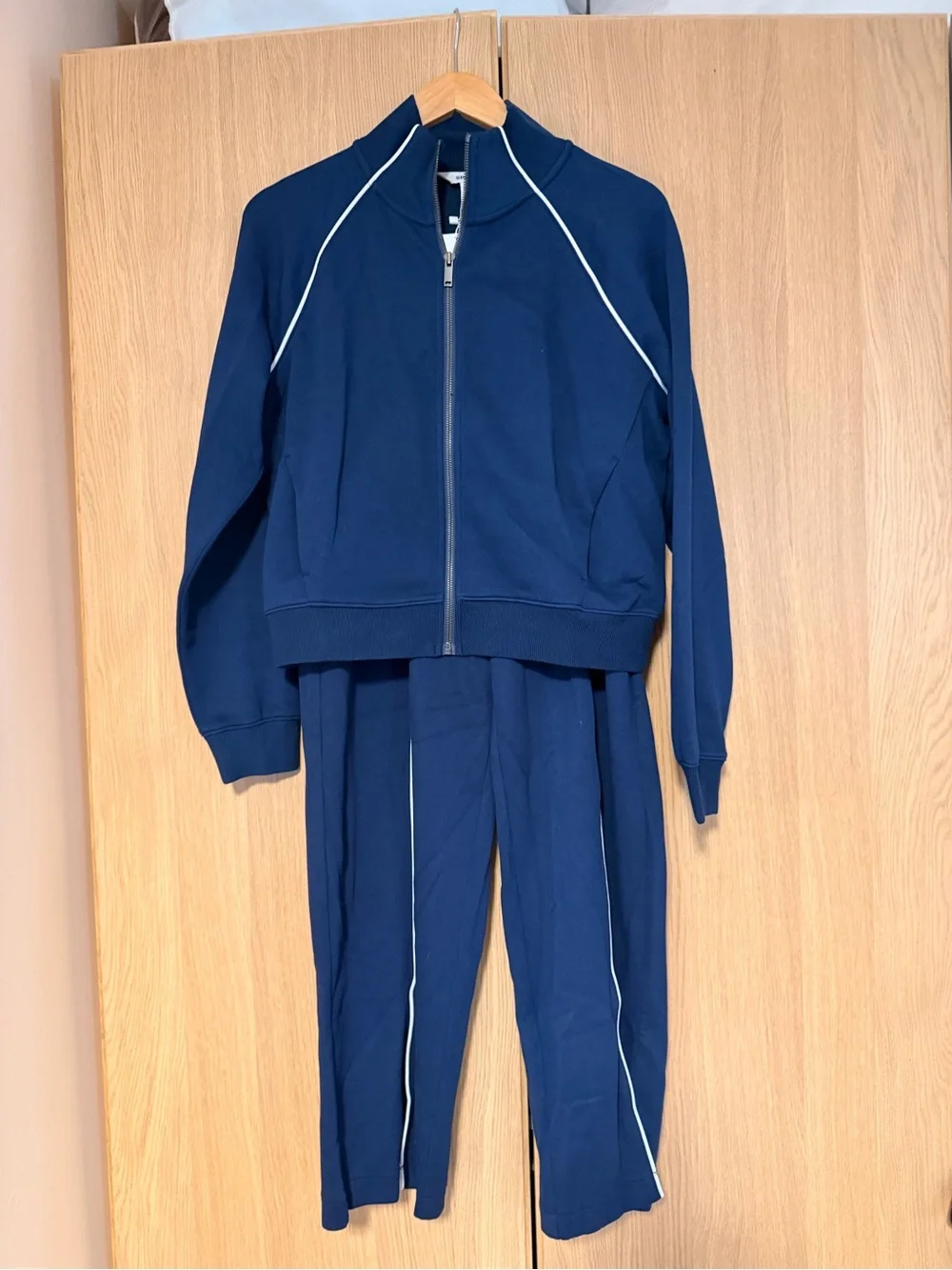 NWT SPANX AirEssentials Pique Track Jacket & Pants Set Navy MP